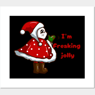 I'm freaking jolly cat Xmas Posters and Art